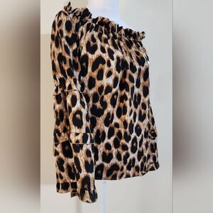Animal Print Off the Shoulder Top Women's XL